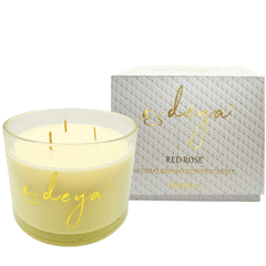 Deya RED ROSE Natural Soy Wax Large Candle - 3 Wick Candles