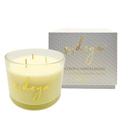 Deya SAFFRON & SANDALWOOD Natural Soy Wax Large Candle - 3 Wick Candles