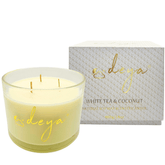 Deya WHITE TEA & COCONUT Natural Soy Wax Large Candle - 3 Wick Candles