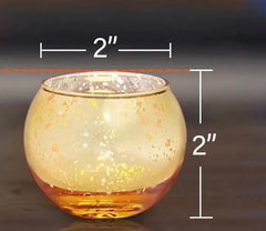 Set of 12 Gold Speckled Glass Tealight Holders - Elegant Home Décor for Weddings, Parties, and Everyday Use