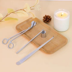 Luxurious 3-Piece Candle Tools Set - Elegant Wick Trimmer, Snuffer, and Wick Dipper for Perfect Candle Care(SILVER)