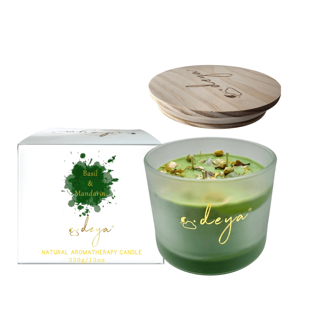 Deya Natural Soy Wax 3 Wick Basil & Mandarin Candle