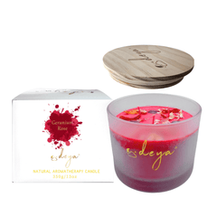 Deya Natural Soy Wax Geranium Rose 3 Wick Candle